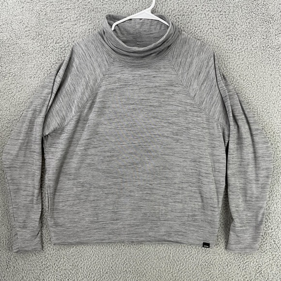 Prana Sweaters - PrAna Sweater Pullover Womens L Gray Cowl Neck Raglan Sleeve Lightweight Stretch